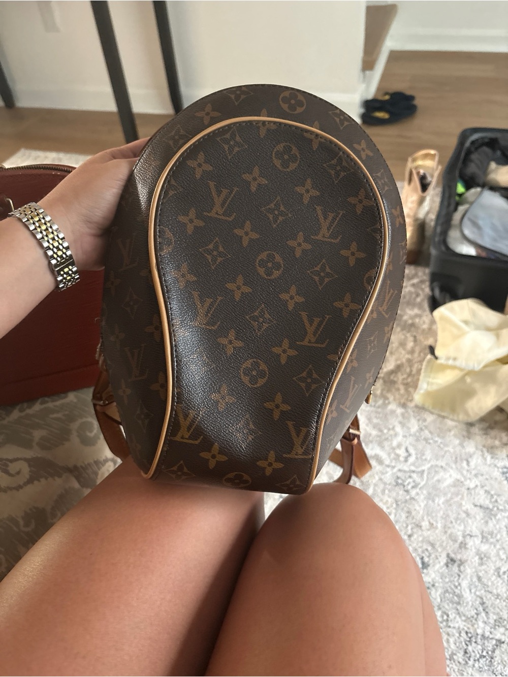 Louis Vuitton Monogram ellipse Brown with Tan Leather Trim Case